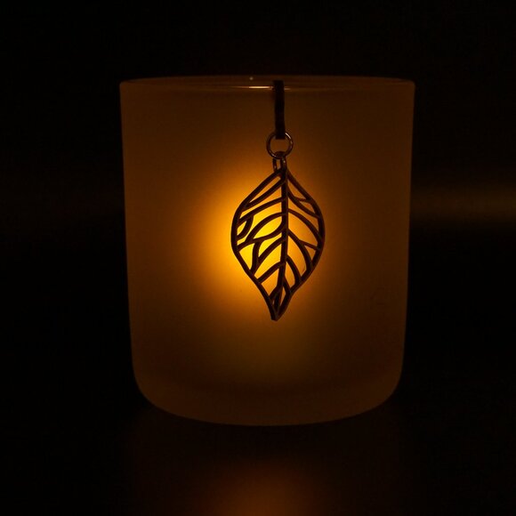 Handcrafted Cherry Wood Leaf Candle Charms | Rustic Candle Jewelry - Picture 4 of 7